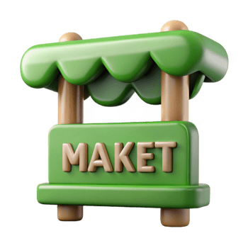 beautiful traditional Organic Market Sign Green Text Isolated Element png
