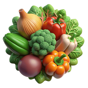stunning traditional Organic Vegetables Top View Assorted Colors Isolated genuine png