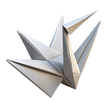 extraordinary modern Origami Crane Folded Paper White Isolated exclusive png