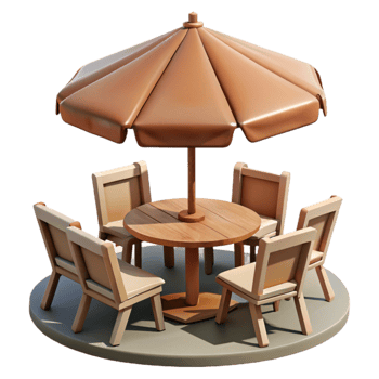 vibrant classic Outdoor Cafe Tables and Chairs Isolated exclusive png