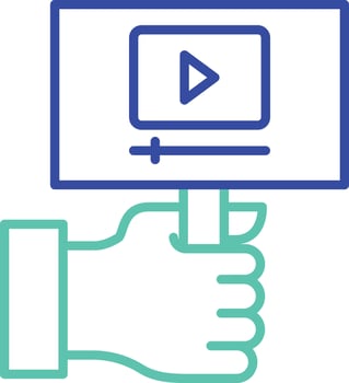 movie ad outline dual color illustration icon design vector