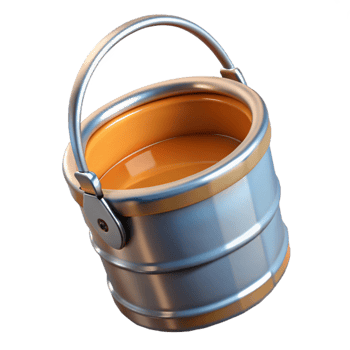 dramatic minimalist Paint Bucket Metal Handle Isolated Cutout premium png