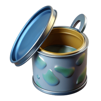 dramatic abstract Paint Can Open Lid Isolated Element authentic png