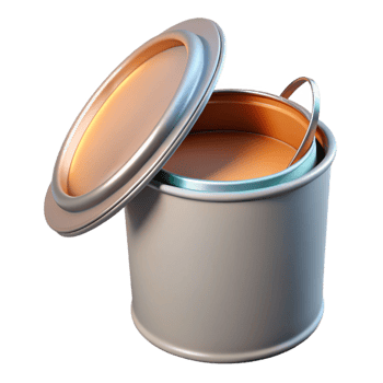 vibrant vintage Paint Can Open Lid Isolated Element authentic png