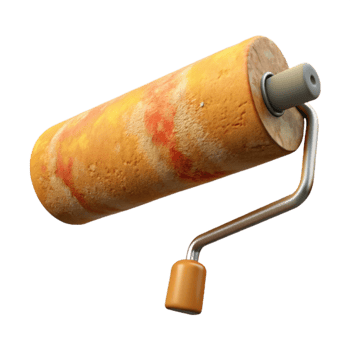 wonderful classic Paint Roller Creating Texture on Wall Transparent Background premium png