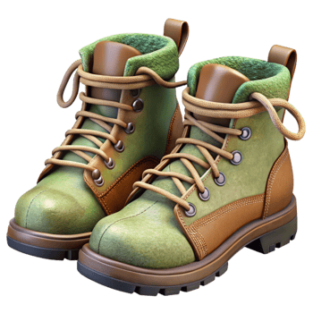 vibrant classic Pair of Hiking Boots with Laces Tied Isolated detailed png