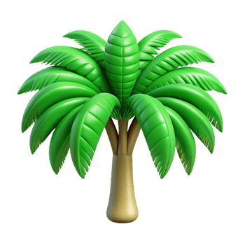 stunning abstract Palm Tree Green Fronds Transparent Background authentic png
