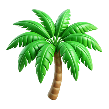 magnificent classic Palm Tree Green Fronds Transparent Background high resolution png