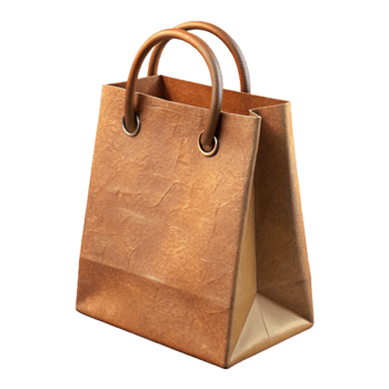 wonderful abstract Paper Bag Brown Isolated with Handles genuine png