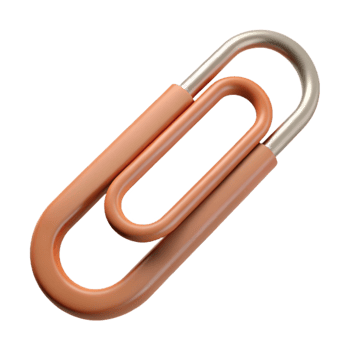 serene abstract Paperclip Side View Cutout Element premium png