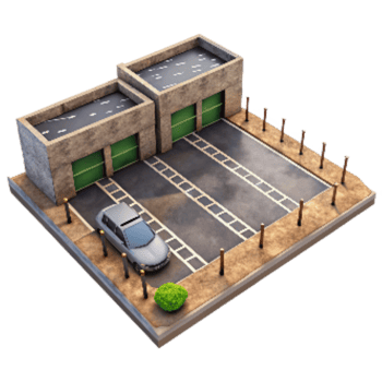 beautiful modern Parking Lot Empty Spaces Cutout authentic png