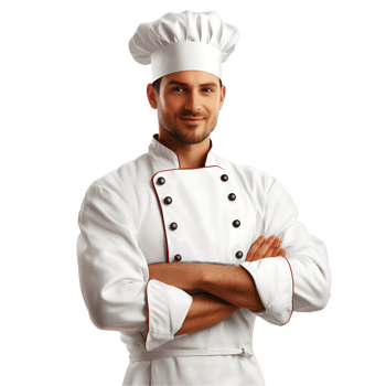 3D White Chef Hat Isolated On Transparent Background png