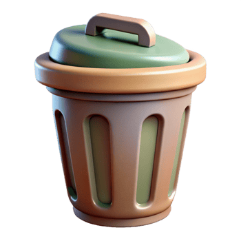 beautiful rustic Park Trash Can with Lid Cutout premium png