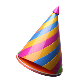 stunning modern Party Hat Cutout with Colorful Stripes Transparent Background original png