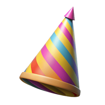 elegant abstract Party Hat Cutout with Colorful Stripes Transparent Background professional png
