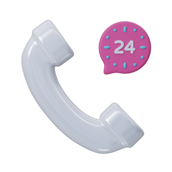 Customer Care 24 Hours 3D Icon png