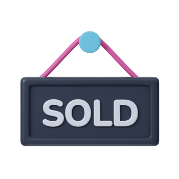 Sold Sign Board 3D Icon png