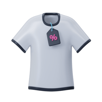 Tshirt with Discount Tag 3D Icon png