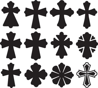 a collection of different crosses in different shapes vector