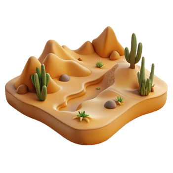 impressive rustic Peaceful Desert Landscape Cutout Isolated high quality png