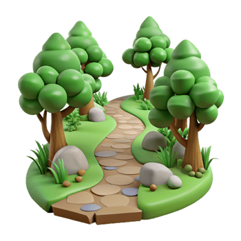 impressive rustic Peaceful Forest Path Transparent Background original png