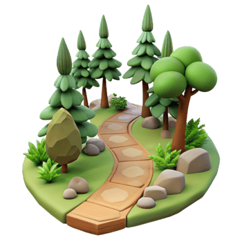 impressive abstract Peaceful Forest Path Transparent Background png