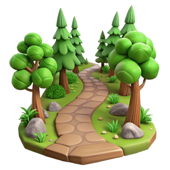 elegant vintage Peaceful Forest Path Transparent Background png