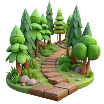 impressive traditional Peaceful Forest Path Transparent Background high quality png