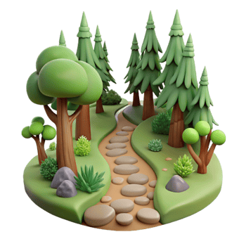dramatic rustic Peaceful Forest Path Transparent Background detailed png