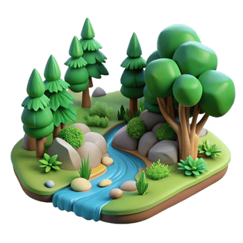elegant artistic Peaceful Forest Scene with Sunlight Cutout genuine png