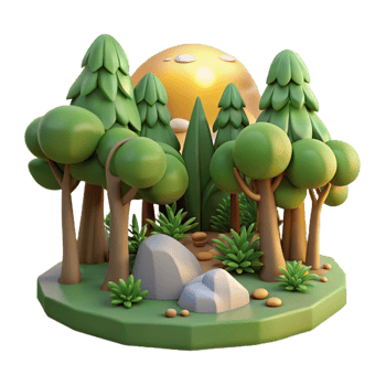 dramatic vintage Peaceful Forest Scene with Sunlight Cutout detailed png