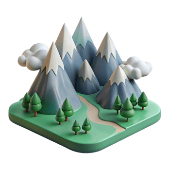 wonderful traditional Peaceful Mountain Range Scene Cutout high resolution png