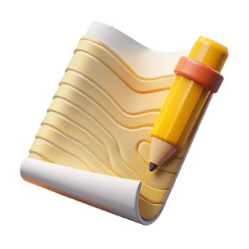 vibrant classic Pencil and Paper Yellow Lined Transparent Background high resolution png