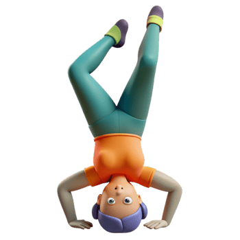 serene abstract Person Doing a Headstand Isolated detailed png