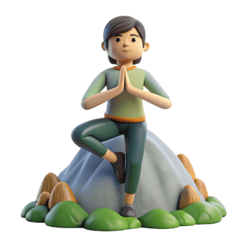 beautiful classic Person Practicing Yoga on a Mountaintop Cutout detailed png
