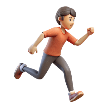elegant contemporary Person Running Side View Isolated Element professional png