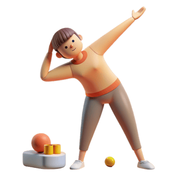 vibrant abstract Person Stretching in Morning Light Cutout png