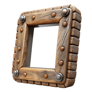 serene rustic Picture Frame Wooden Rustic Cutout Element authentic png
