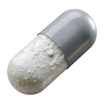 stunning artistic Pill Capsule White Powder Filled Transparent Background png