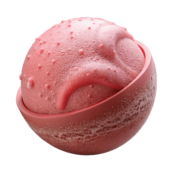 elegant abstract Pink Bath Bomb Fizzing in Water Transparent exclusive png