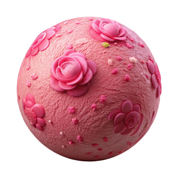 stunning creative Pink Bath Bomb with Floral Petals Isolated png