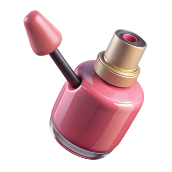 vibrant creative Pink Nail Polish Bottle with Brush Transparent original png