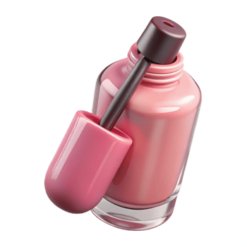 vibrant minimalist Pink Nail Polish Bottle with Brush Transparent png
