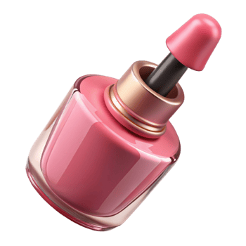 serene artistic Pink Nail Polish Bottle with Brush Transparent authentic png