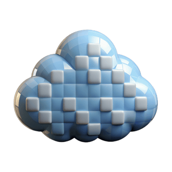 magnificent vintage Pixel Art Cloud Icon Isolated png