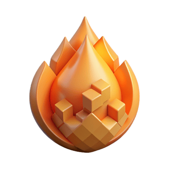 vibrant rustic Pixel Art Fire Icon Isolated png