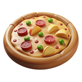 elegant artistic Pizza with Toppings Transparent Background Cheesy professional png