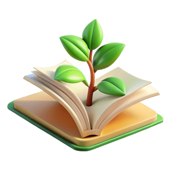 beautiful vintage Plant Growing From Open Book Knowledge Growth Green Leaves Cutout professional png