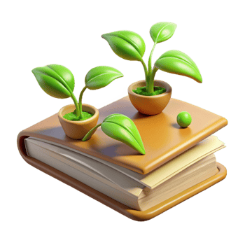 vibrant rustic Plant Growing From Book Knowledge Concept Green Sprouts Cutout high quality png