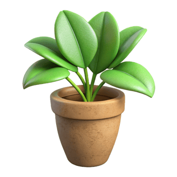 wonderful minimalist Plant Growing in Pot Nurturing Concept Green Leaves Cutout high quality png